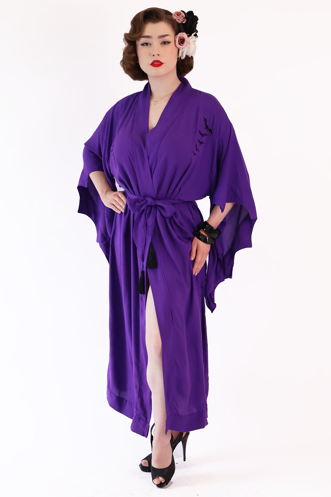 Long Purple Black Nightfall Gown