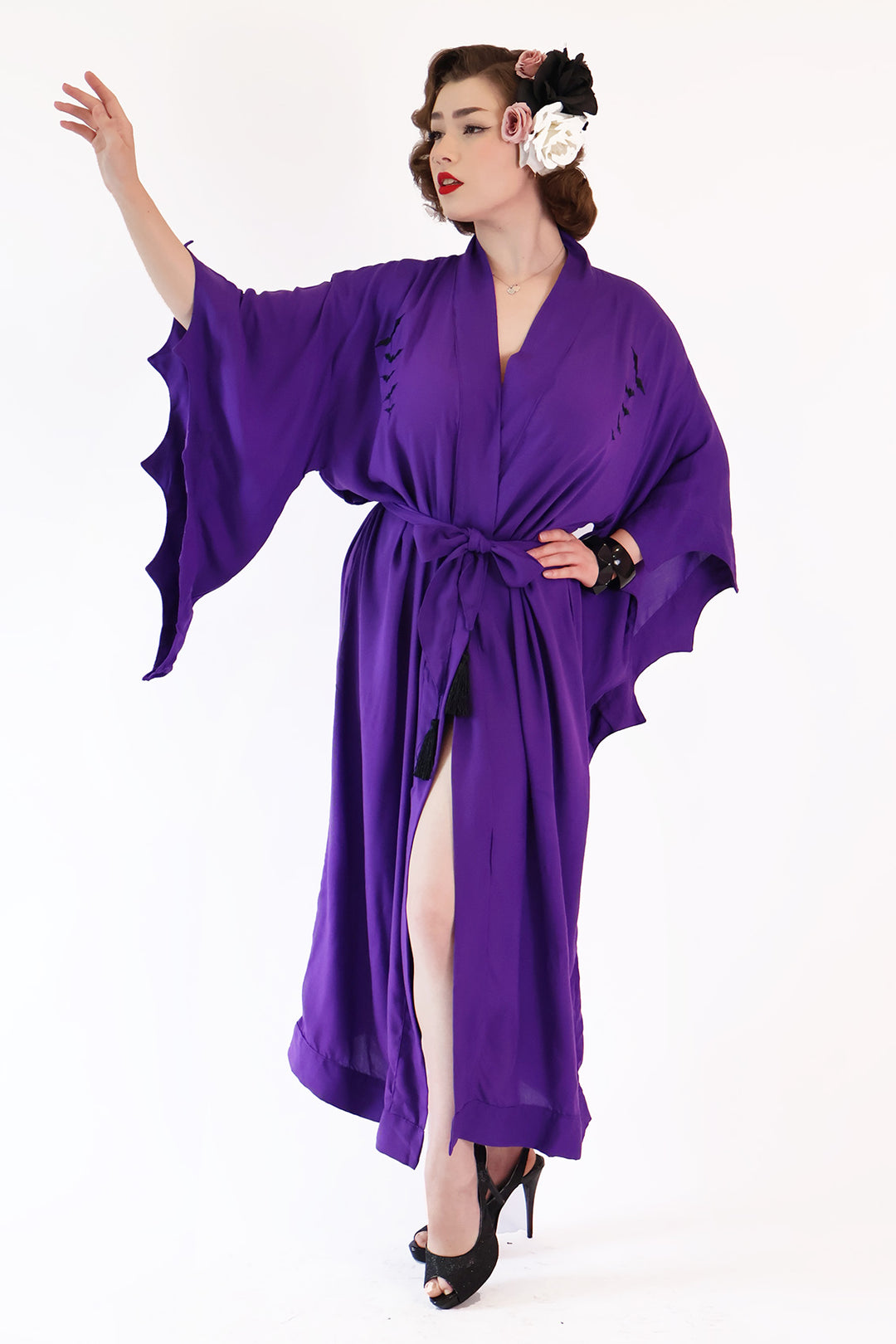 Long Purple Black Nightfall Gown