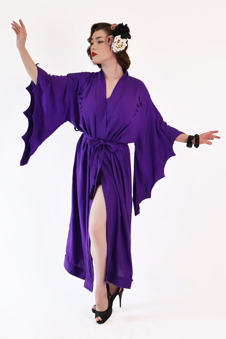 Long Purple Black Nightfall Gown