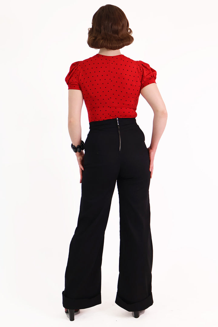 Black Retro Swing Pants