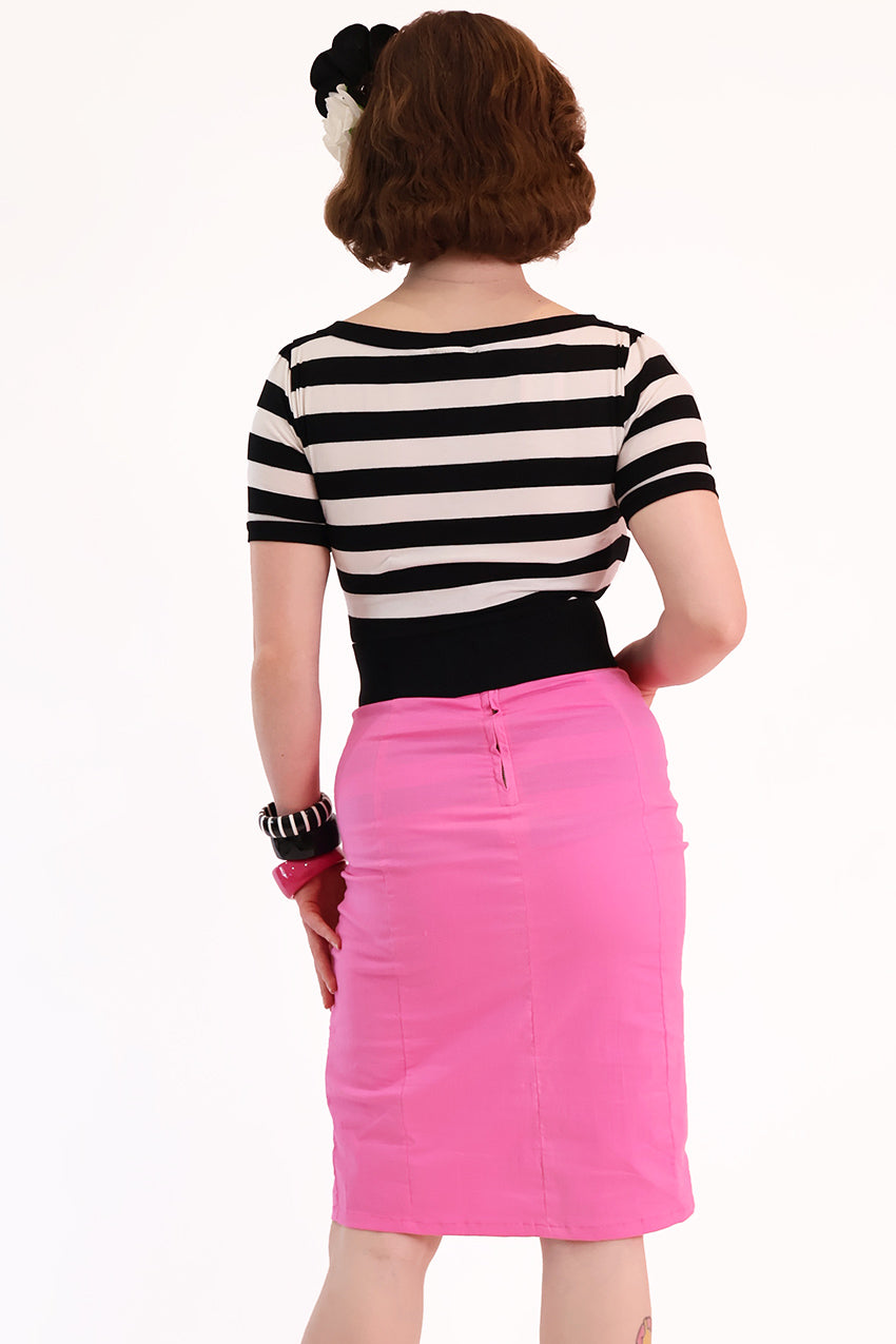 Pink Nocturne Web Fitted Skirt
