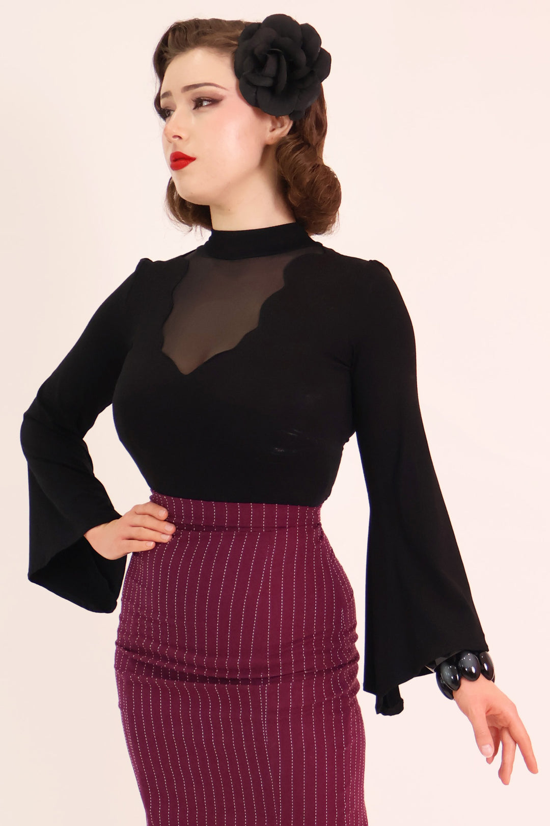 Venom Black Long Sleeve Top