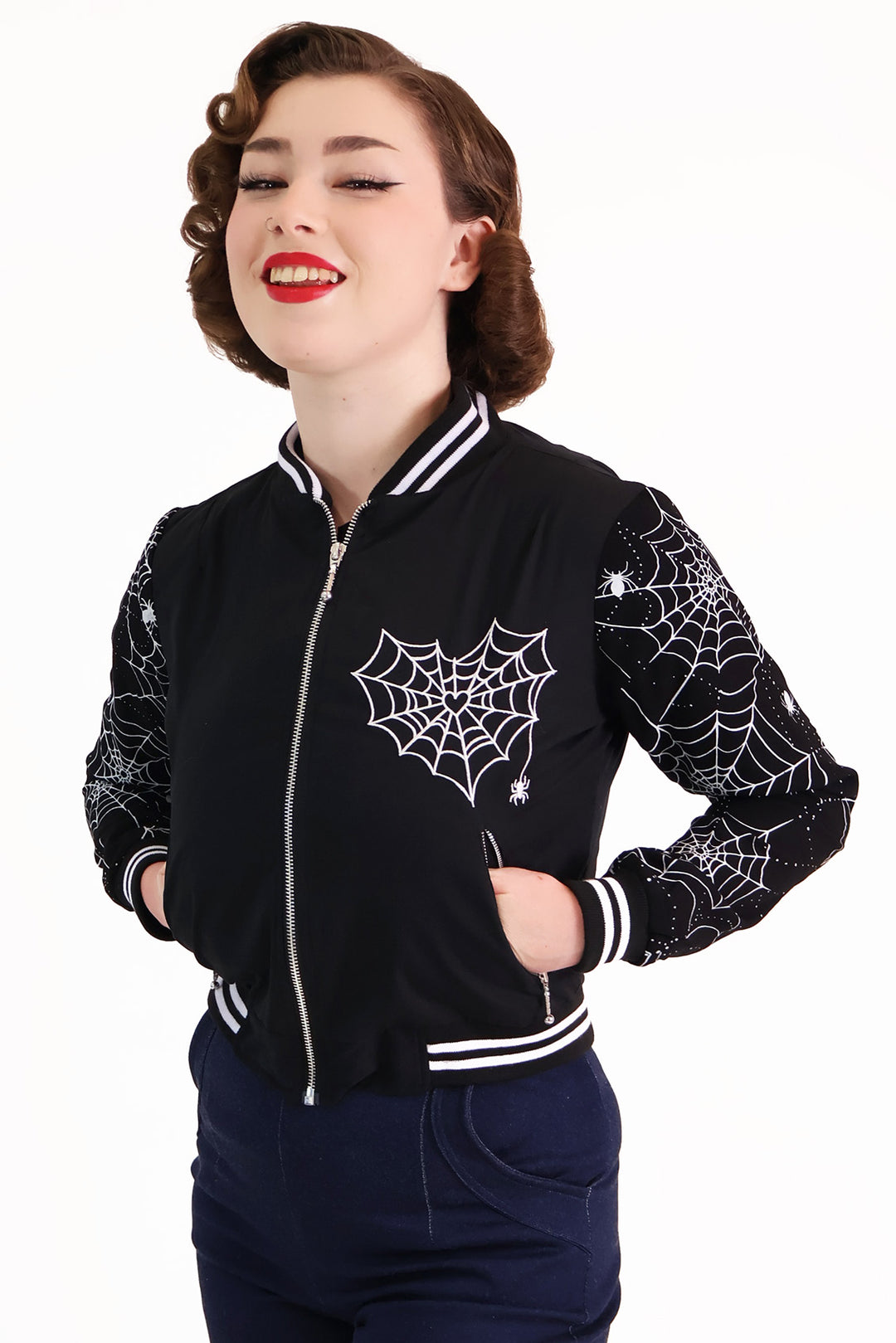 Web of Shadows Black Bomber Jacket