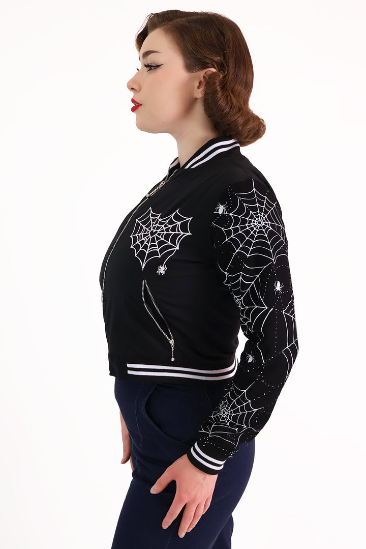 Web of Shadows Black Bomber Jacket