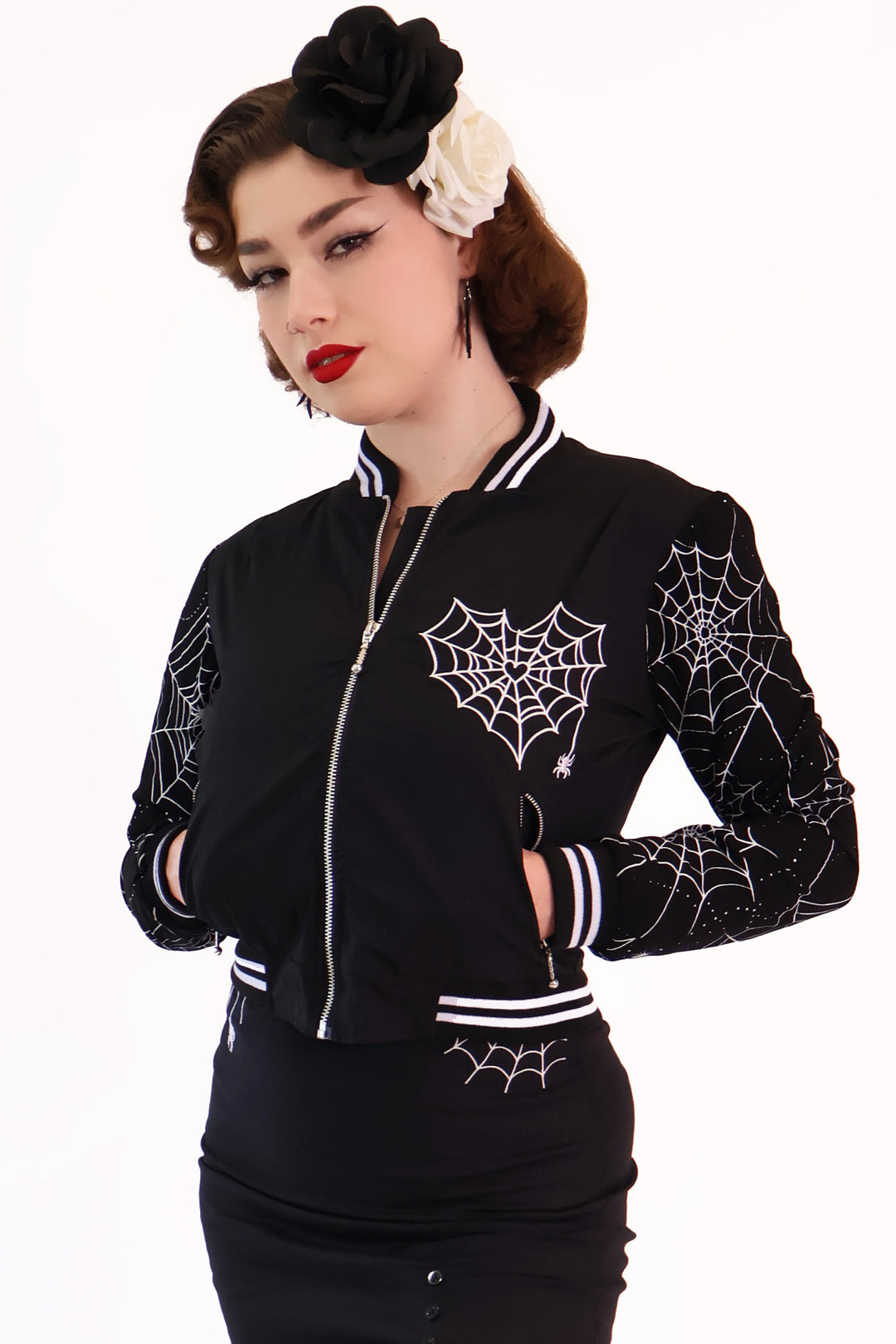 Web of Shadows Black Bomber Jacket