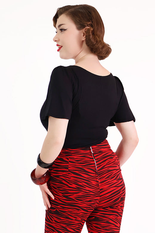 Black Sass Circle Sleeve Top