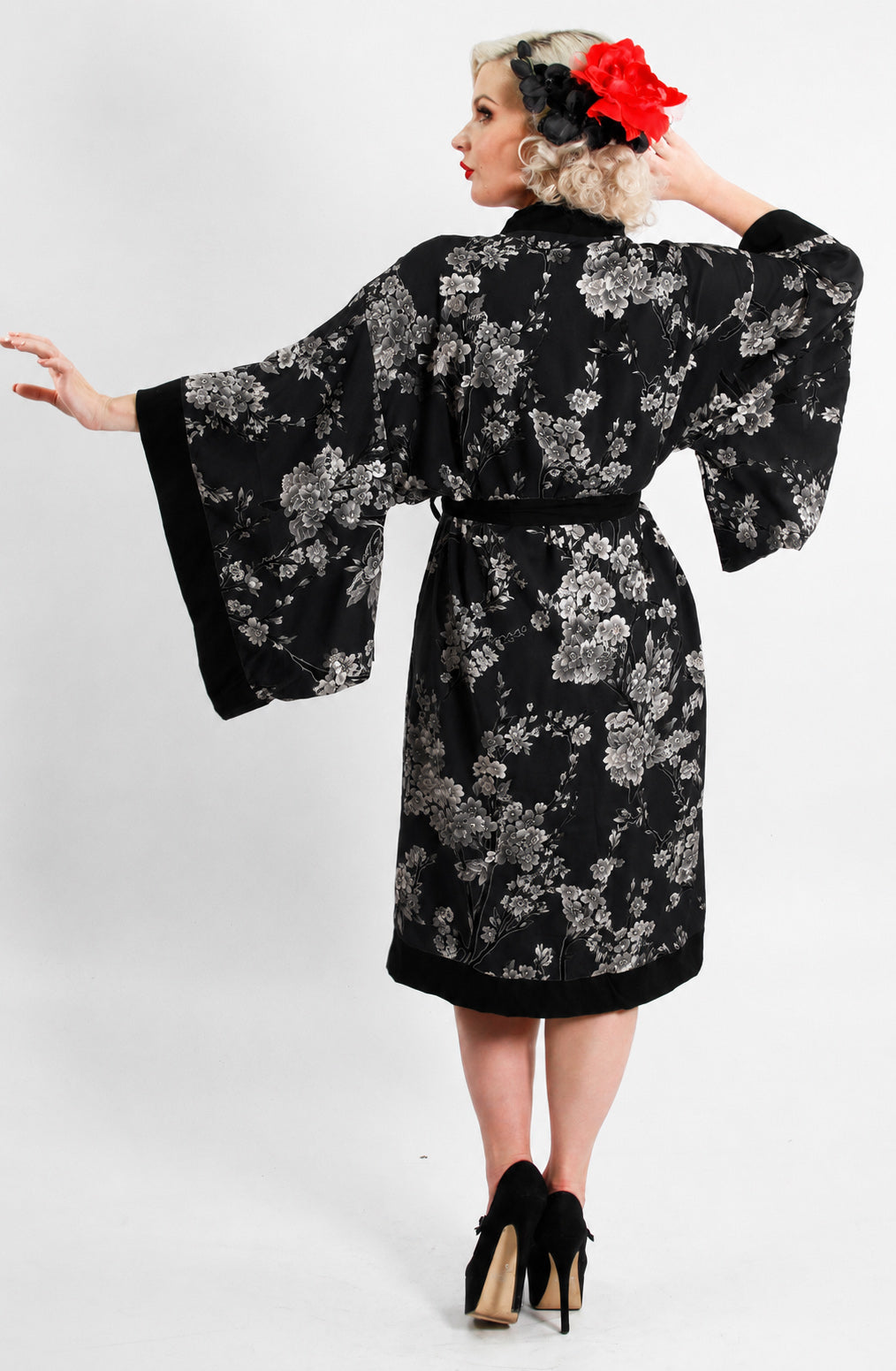 Black Cherry Blossom Vintage Gown