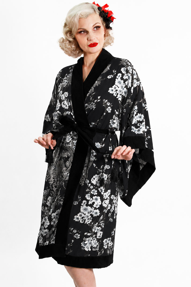 Black Cherry Blossom Vintage Gown