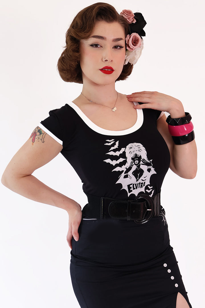 Black & White Elvira Tee Shirt