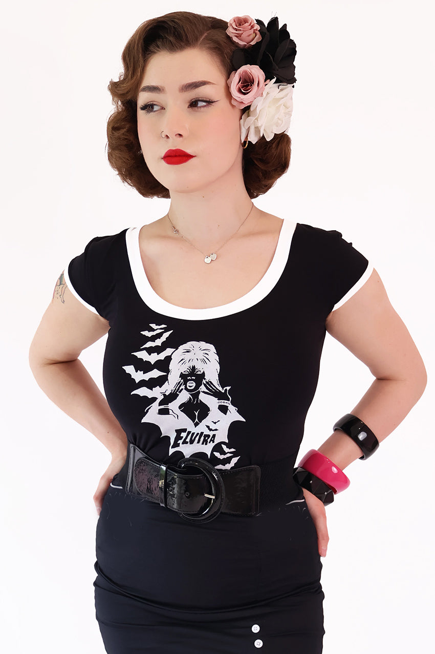 Black & White Elvira Tee Shirt