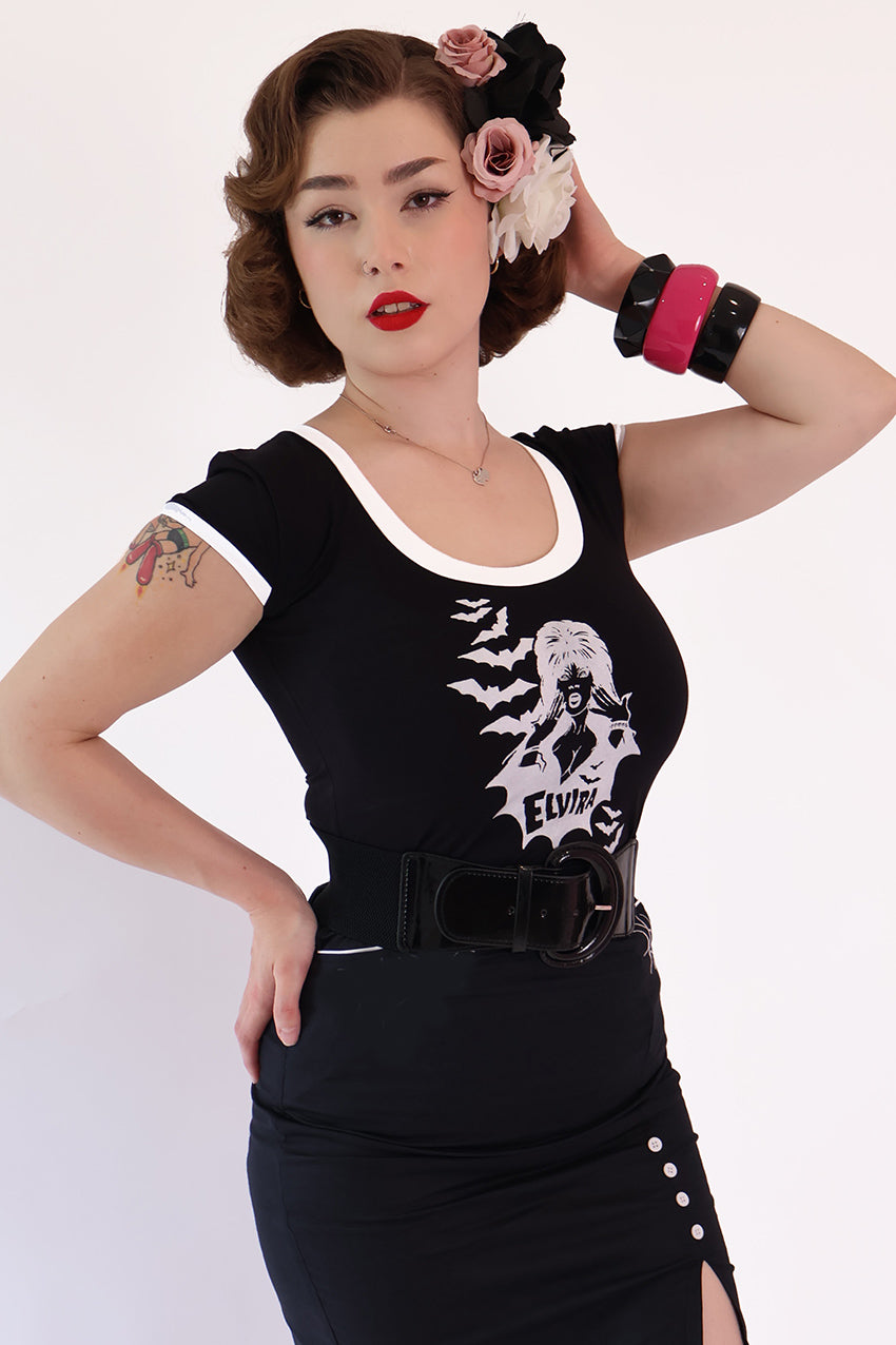 Black & White Elvira Tee Shirt