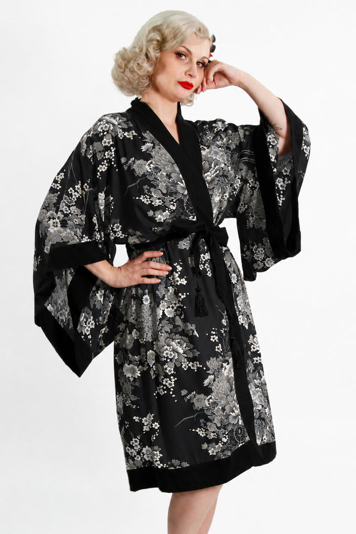 Black Cherry Blossom Vintage Gown