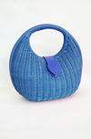 Retro Blue Rattan Clutch Handbag