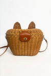 Rattan Kitty Vintage Handbag