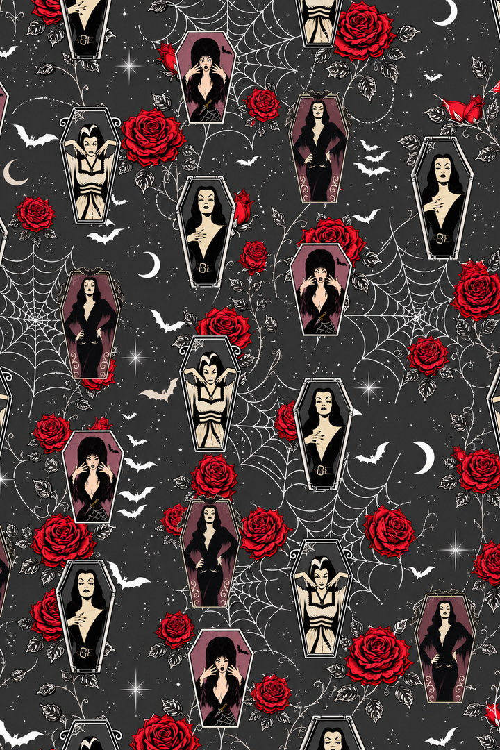 Coffin Club Horror Printed Biker Jacket