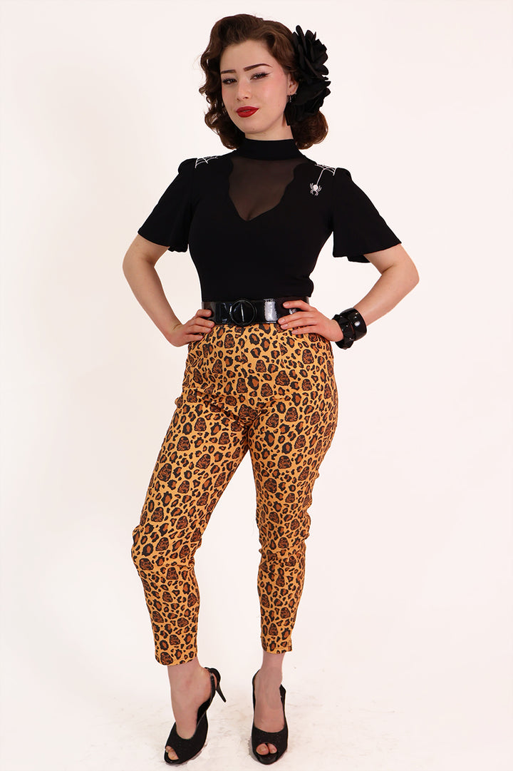 Creature from The Black Lagoon Leopard Cigarette Pants
