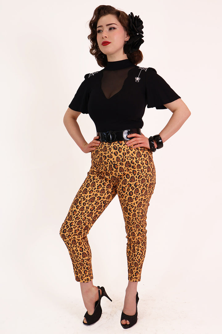 Creature from The Black Lagoon Leopard Cigarette Pants