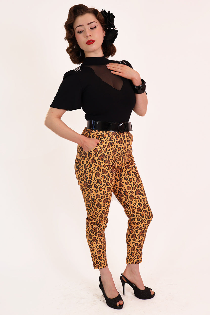 Creature from The Black Lagoon Leopard Cigarette Pants