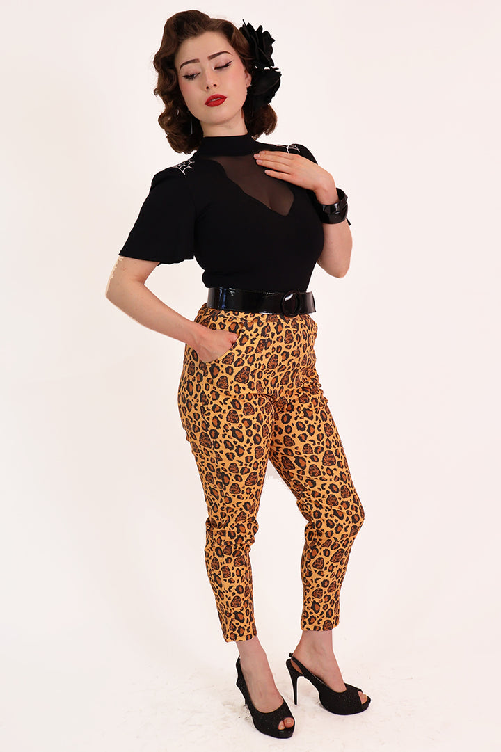 Creature from The Black Lagoon Leopard Cigarette Pants