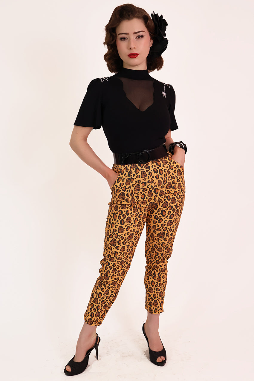 Creature from The Black Lagoon Leopard Cigarette Pants