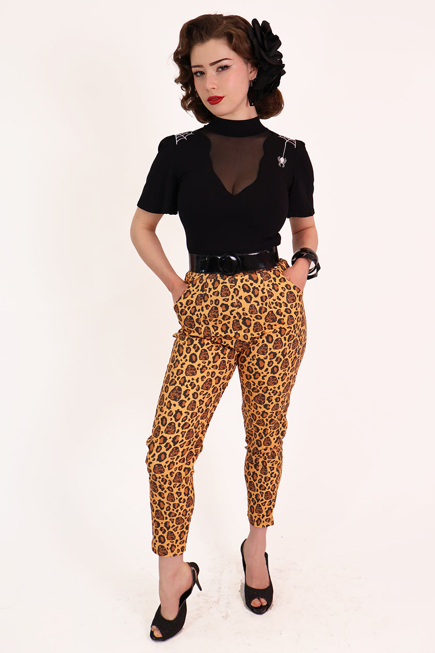 Creature from The Black Lagoon Leopard Cigarette Pants
