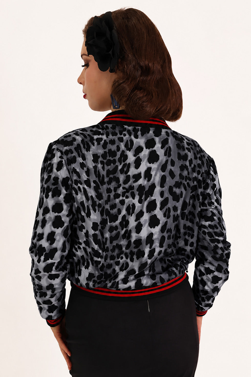 Grey Leopard Bomber Jacket