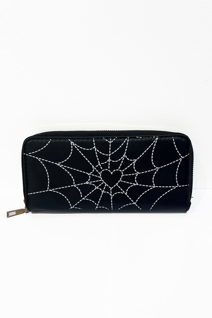 Heart Spiderweb Black Wallet