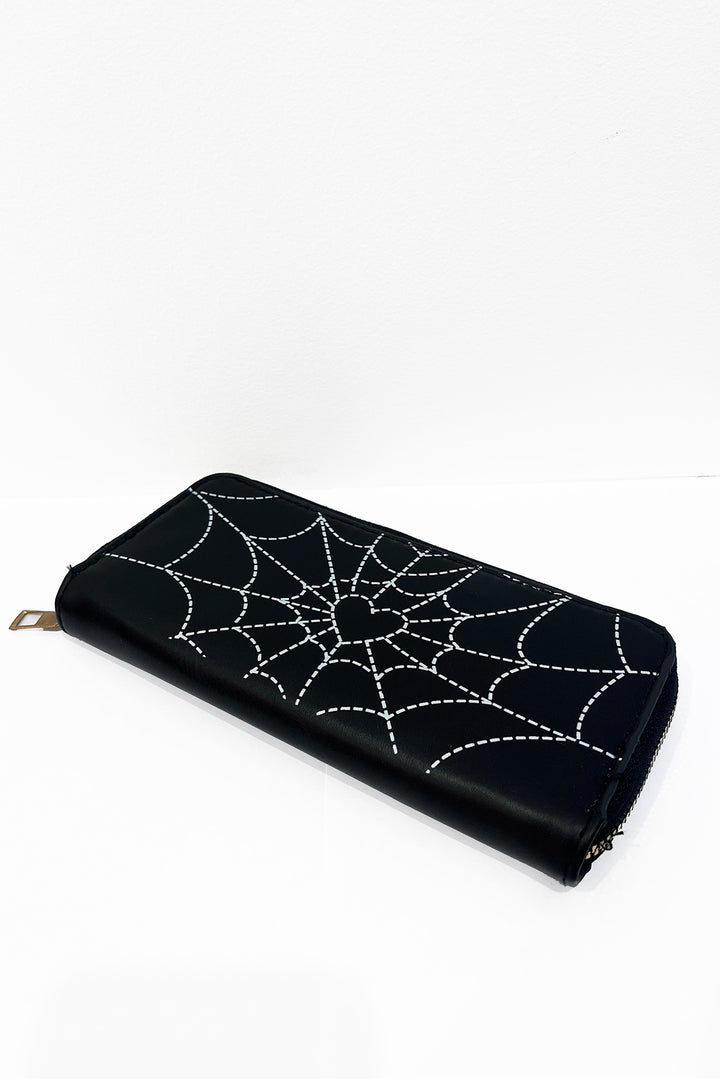Heart Spiderweb Black Wallet