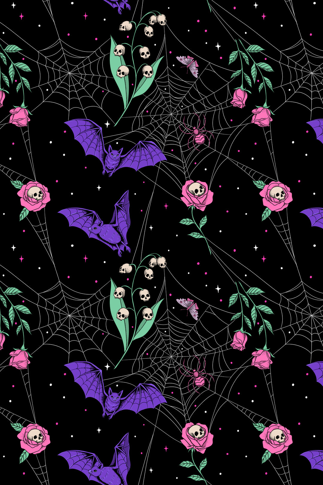 Night Garden Dark Floral Printed Dress