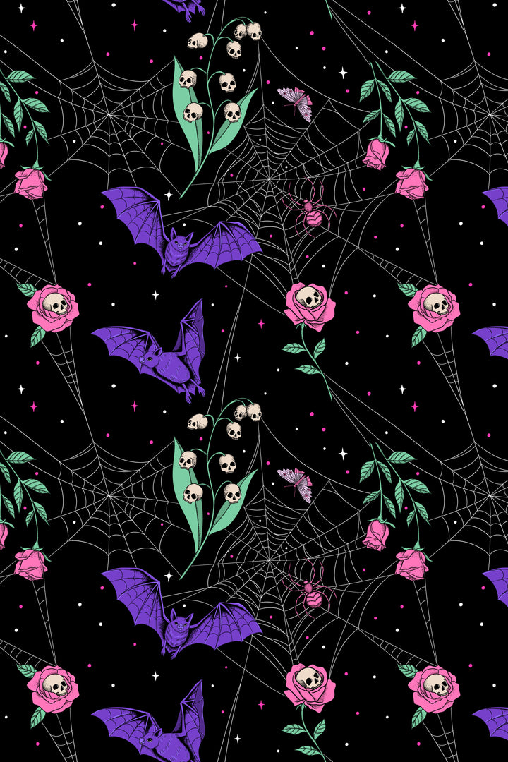 Night Garden Dark Floral Printed Dress