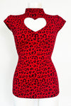 Red Heart Leopard Bad Love Top