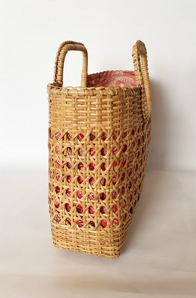 Square Handle Retro Basket Bag