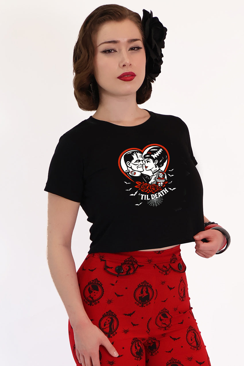Till Death Crop Black Tee Shirt