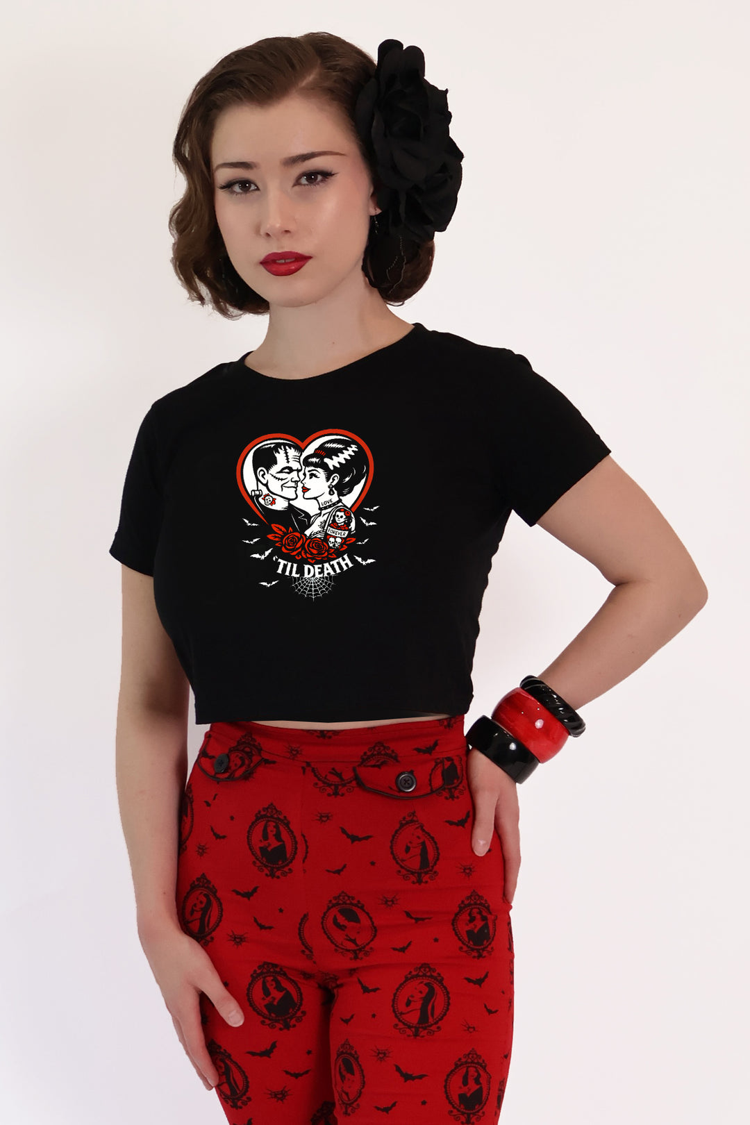 Till Death Crop Black Tee Shirt