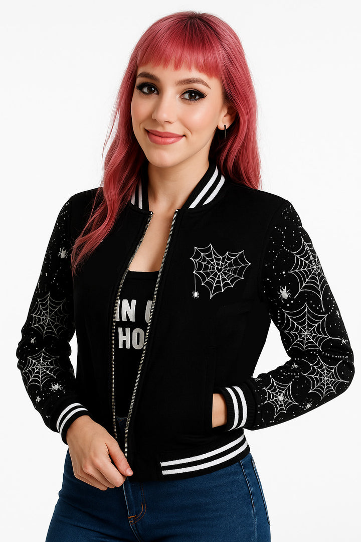 Web of Shadows Black Bomber Jacket