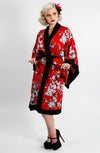 Black & Red Cherry Blossom Vintage Gown