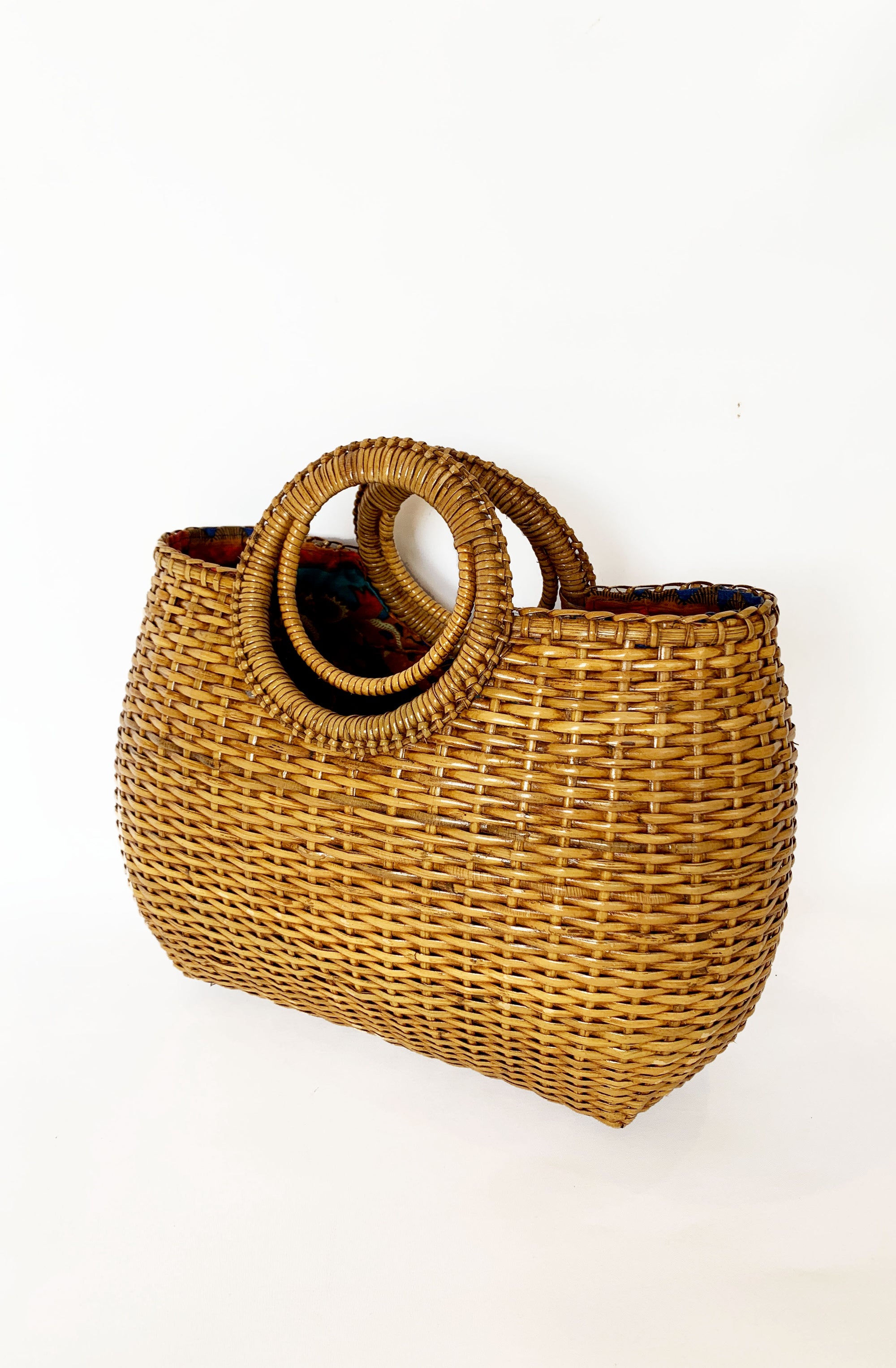 Round Vintage Basket Handbag - Bonsai Kitten