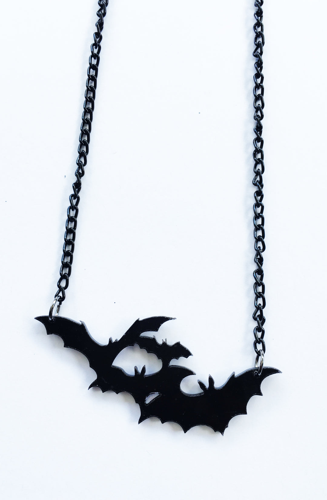 Black batty necklace - Bonsai Kitten retro clothing, pin up clothing 
