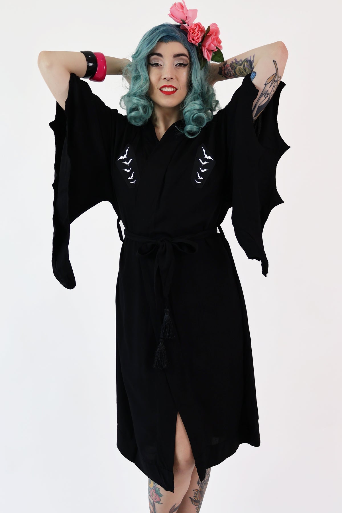 Nightfall Black Bat Vintage Robe – Bonsai Kitten