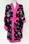 Black & Pink Cherry Blossom Vintage Gown - Curvy