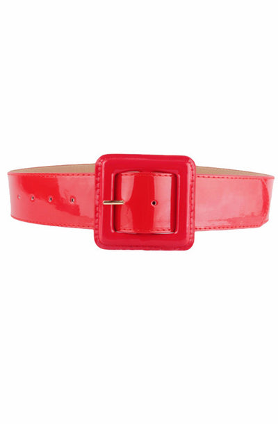 Red patent cinch belt - Bonsai Kitten retro clothing