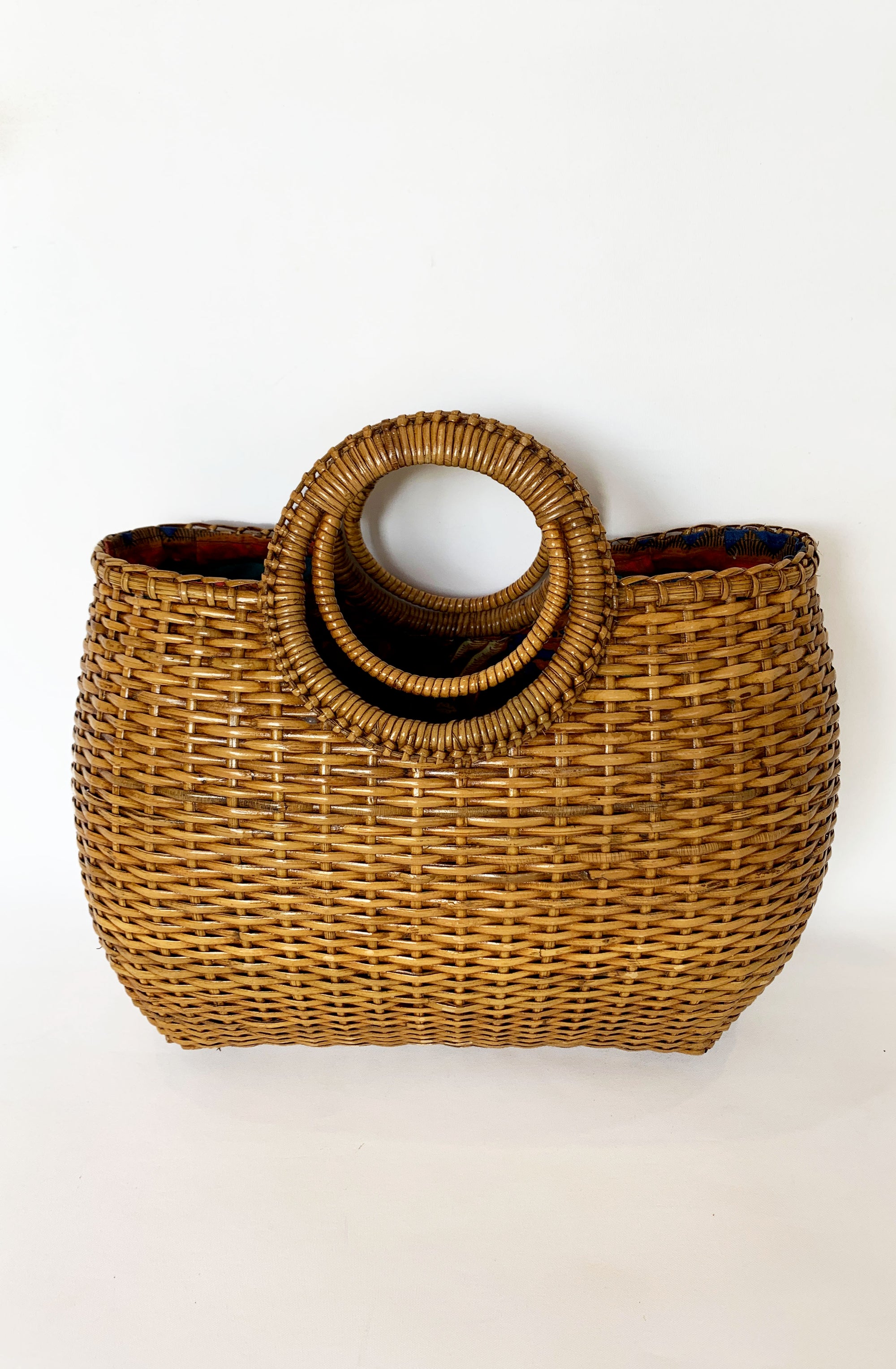 Round Vintage Basket Handbag - Bonsai Kitten