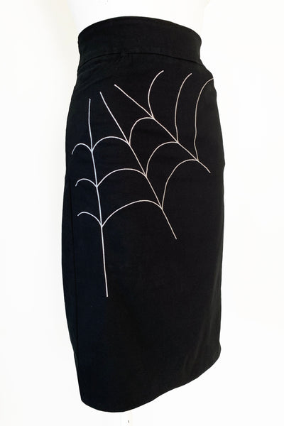 Black Web Wiggle Skirt - Curvy