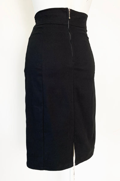 Black Web Wiggle Skirt - Curvy